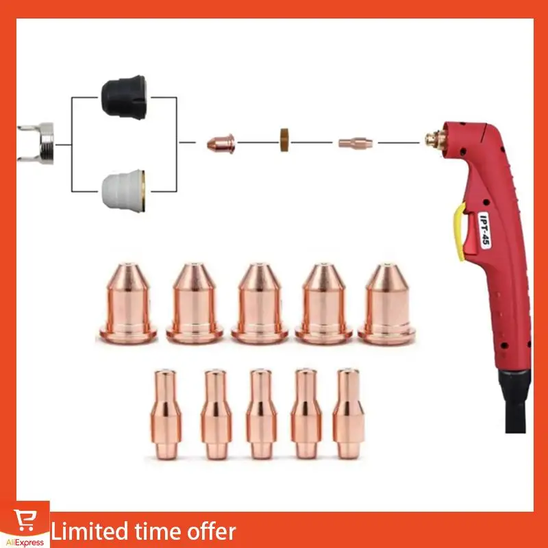 Расходные материалы для свежей плазменной резки 56576 Наконечник 56811 Электрод 56255 Подходит для грузовых перевозок Harbour Титан 45A Плазменный резак 13 шт.