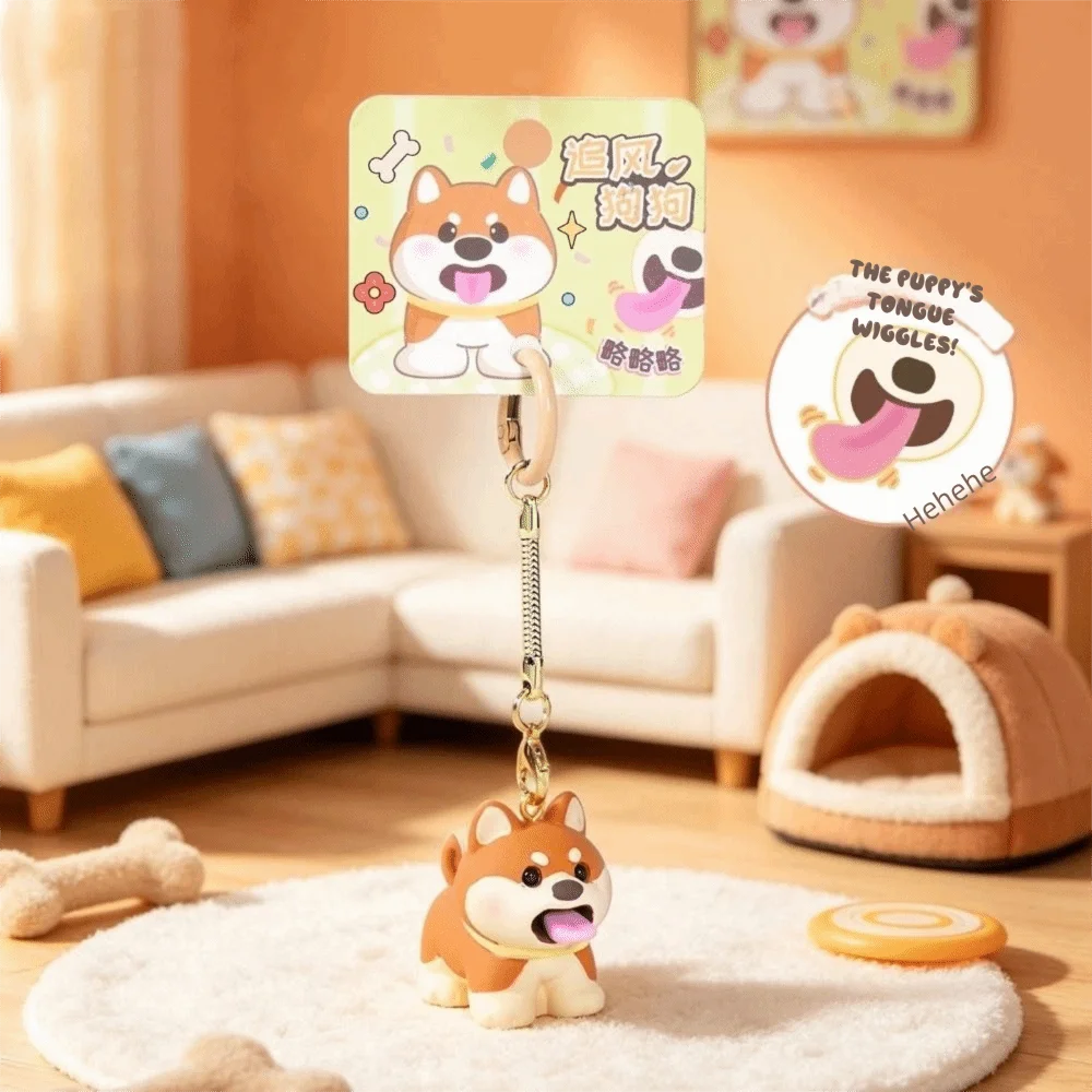 Premium Solid Resin Dog Resin Keychain Smooth Polished Surface Vivid Detailing Animal Pendant Decor Compact Lightweight