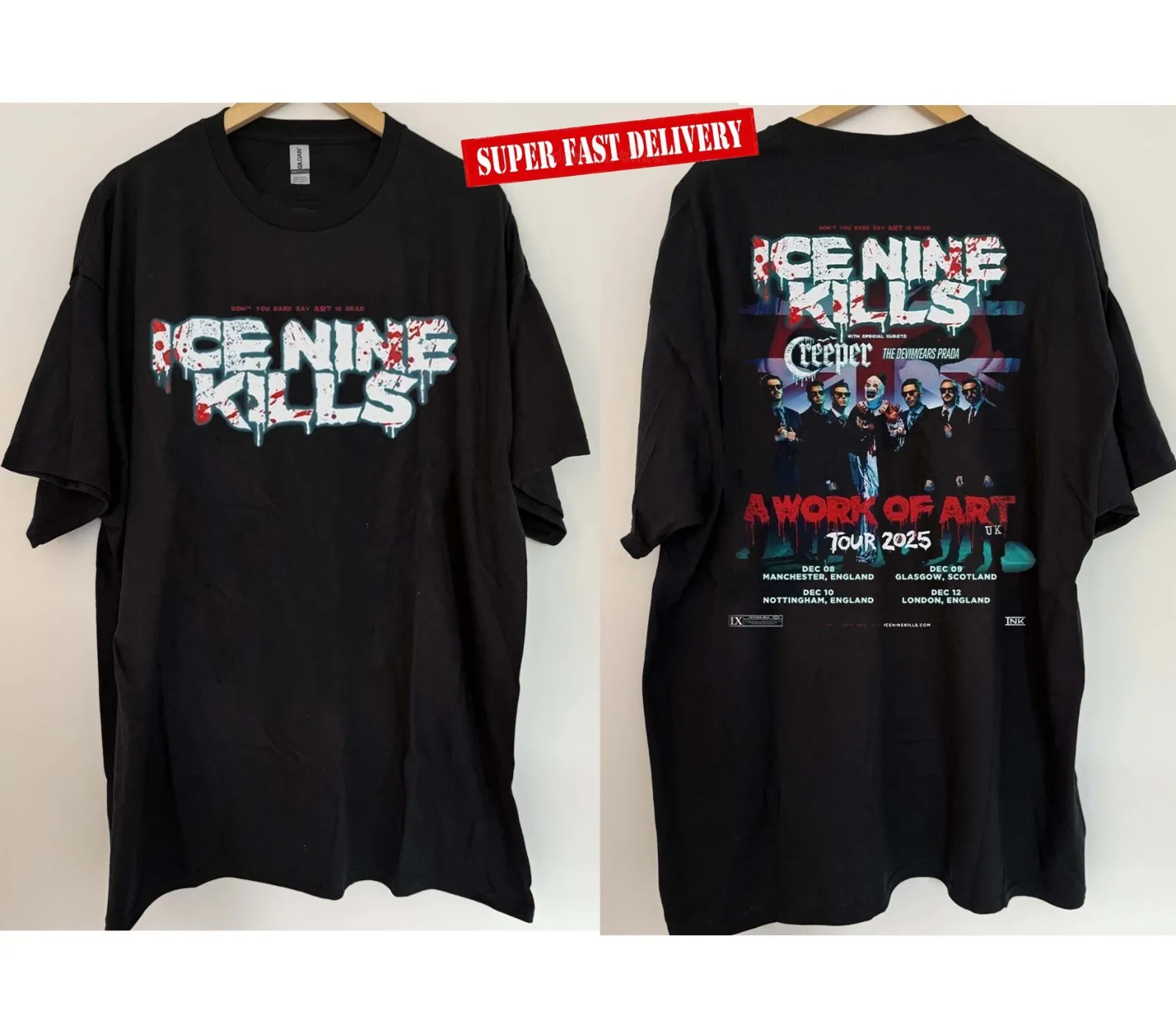 

НОВИНКА!!! Футболка Ice Nine Kills A Work Of Art Tour 2021, британский тур