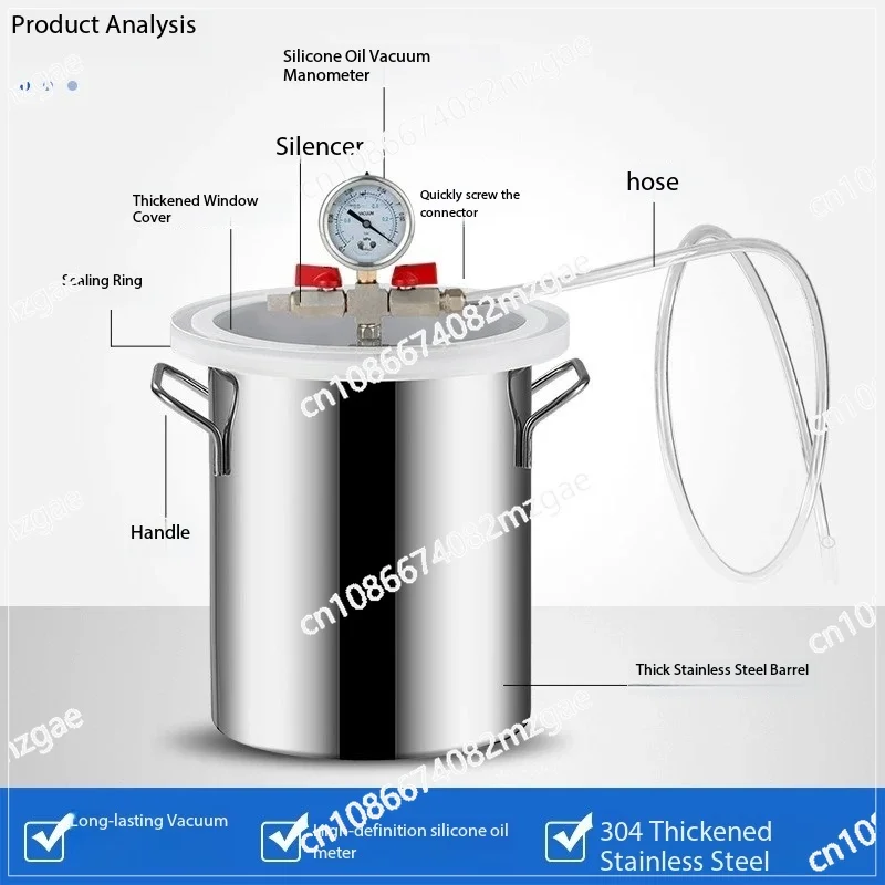 

Sealed Vacuum Defoaming Tank for AB Glue/Resin Casting, Silicone Molding and Epoxy Bubble Removal Processes