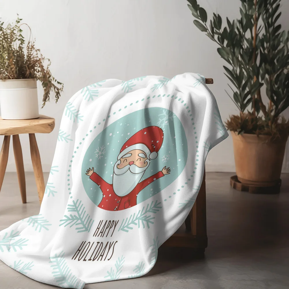 TU Cozy Throw Blanket Soft Flannel Fleece Warm Decorative Living Room Bedding Gift Home Decor Holiday Season Winter Festive Chri