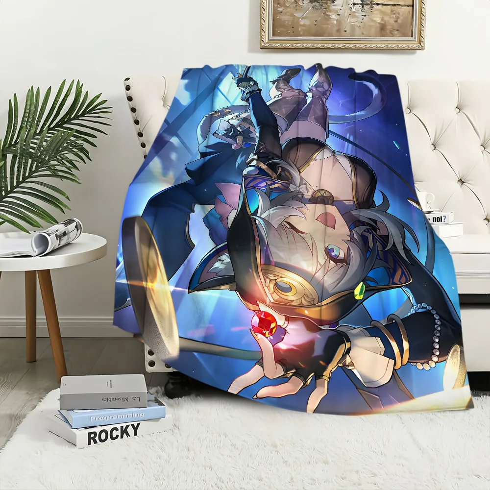 

Cipher Honkai Star Rail Game Blanket Blanket for Couch Sofa Travel Home Hiking Picni Bed Beding Flannel Blanket birthday gift