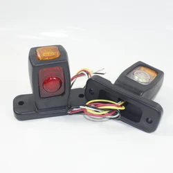 2PCS White Amber Red 24V LED Front Marker Light for Ifor Williams Brian James Trailer Truck Lorry
