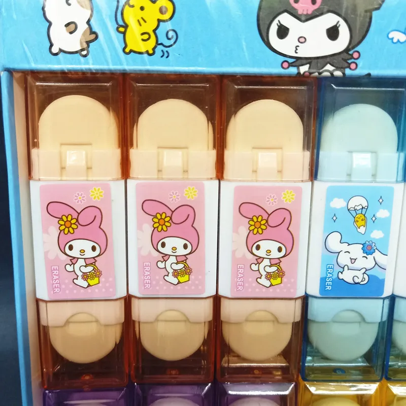 48pcs Cartoon Sanrio Kuromi Cinnamoroll My Melody Eraser Cute Student Eraser Student Stationery Supplies Stationery Gift