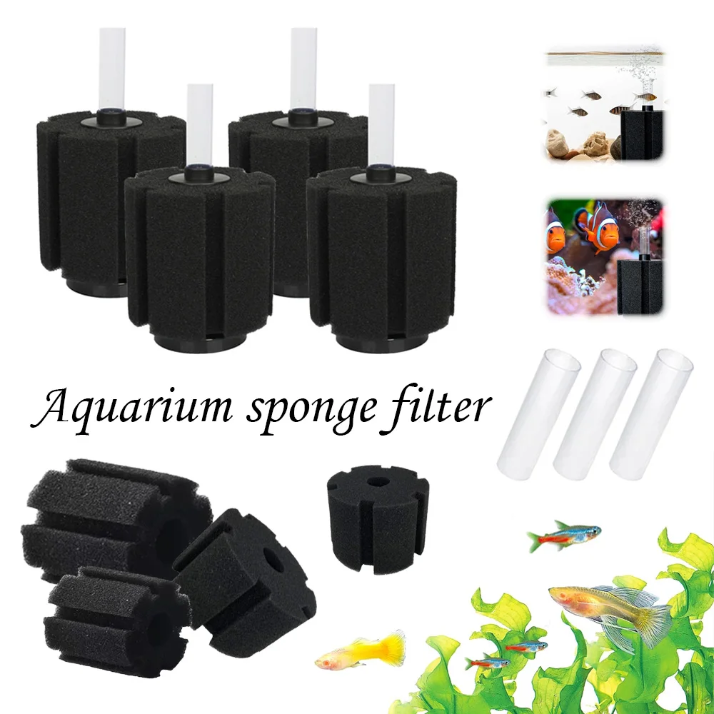 Aquarium-Bio-Schwammfilter, effiziente biochemische Filtration für Aquarien mit Luftpumpe, ideal für Süßwasser- und Garnelenbehälter