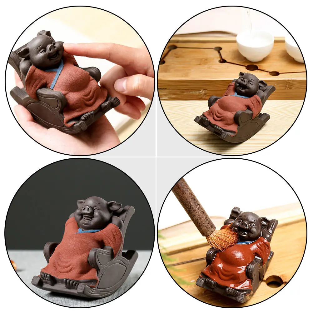 

1 шт., чайный питомец в форме свиньи, декоративный настольный аксессуар для чайного стола, домашний декор, милая очаровательная статуя животного, креативное новоселье