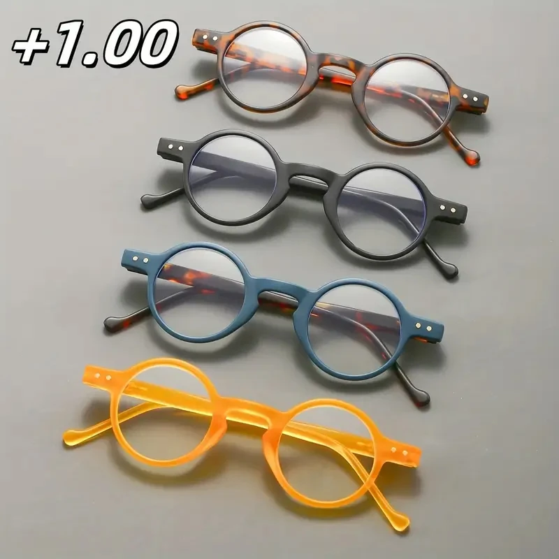 4-حزمة نمط جديد للجنسين إطار دائري صغير ريترو فريد خمر نظارات القراءة، مناسبة للقراءة #2