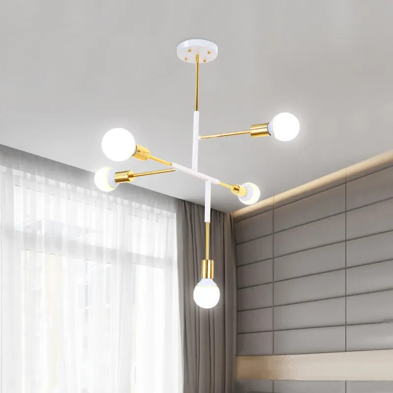 

Nordic Gold Chandeliers Ceiling Light Indoor Living Room Decoracion Chandelier Lighting E27 5 Lamps
