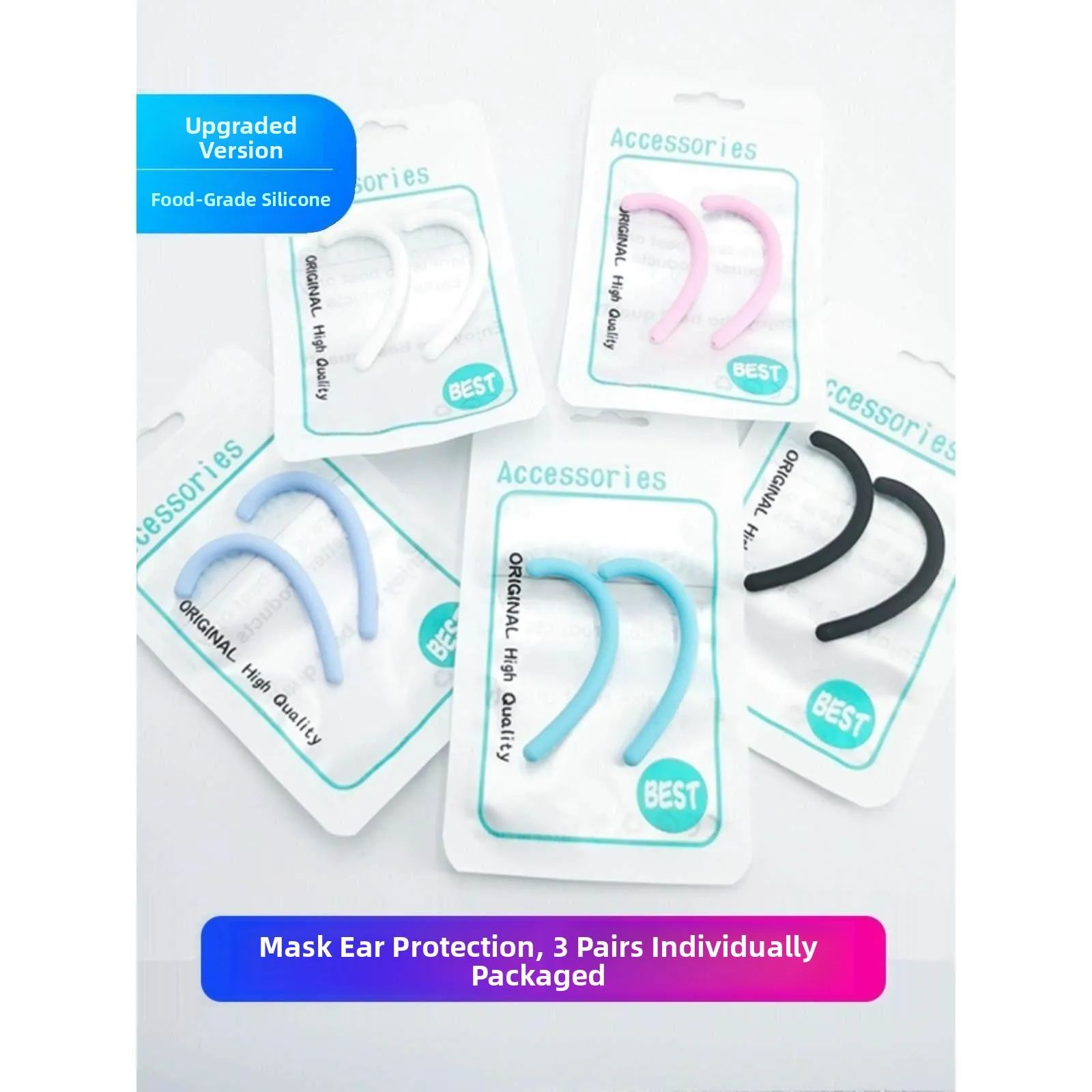 

Adjustable Silicone Ear Loop Mask Straps Student Children Non-Pinching Ear Savers Comfortable Ear Protectors Medical ade