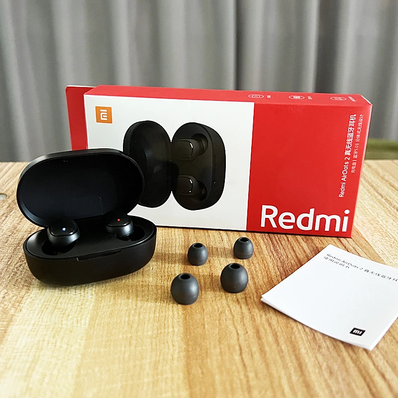Original Xiaomi Redmi AirDots 2 White Bluetooth Earphones Ture Wireless Headset with Mic Classical Music Headphone for Run Sport
