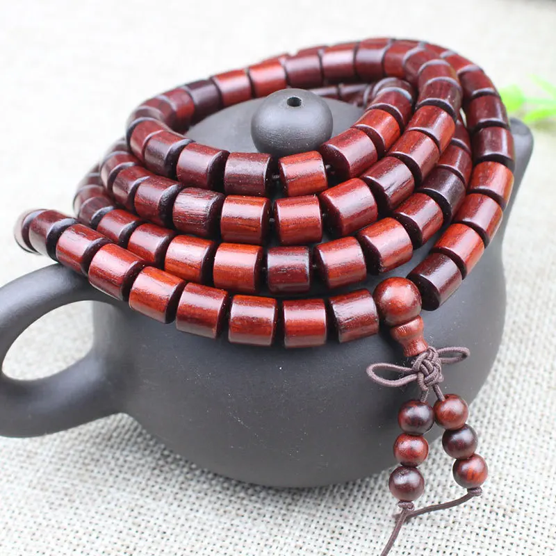 Factory Wholesale Crafts Pterocarpus Santalinus Bracelet108Buddha Beads Rosary Personalized Barrel Beads Men's and Women's Hand