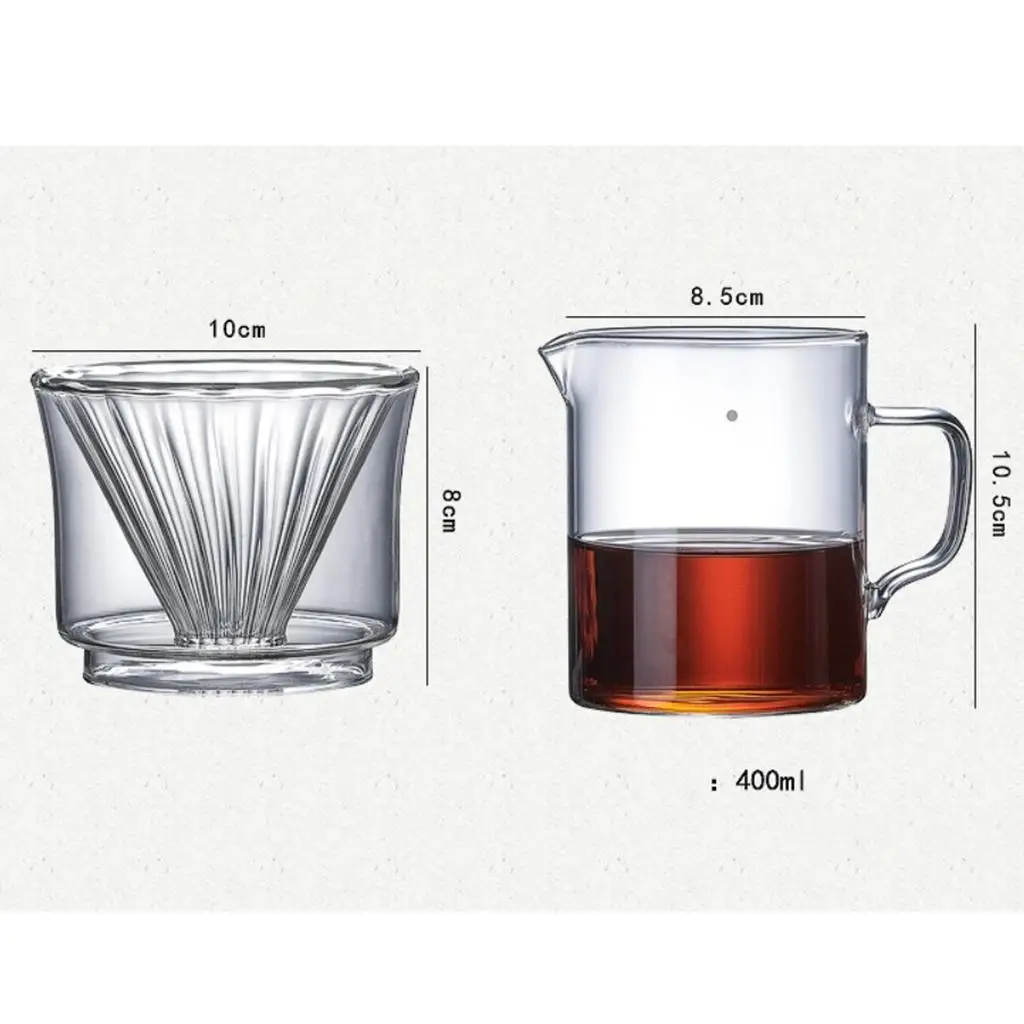 400ml Pour Over Coffee Maker Simple Coffee Filter Glass Dripper Cup Removable Coffee Mug Share Pot High Temperature Resistance