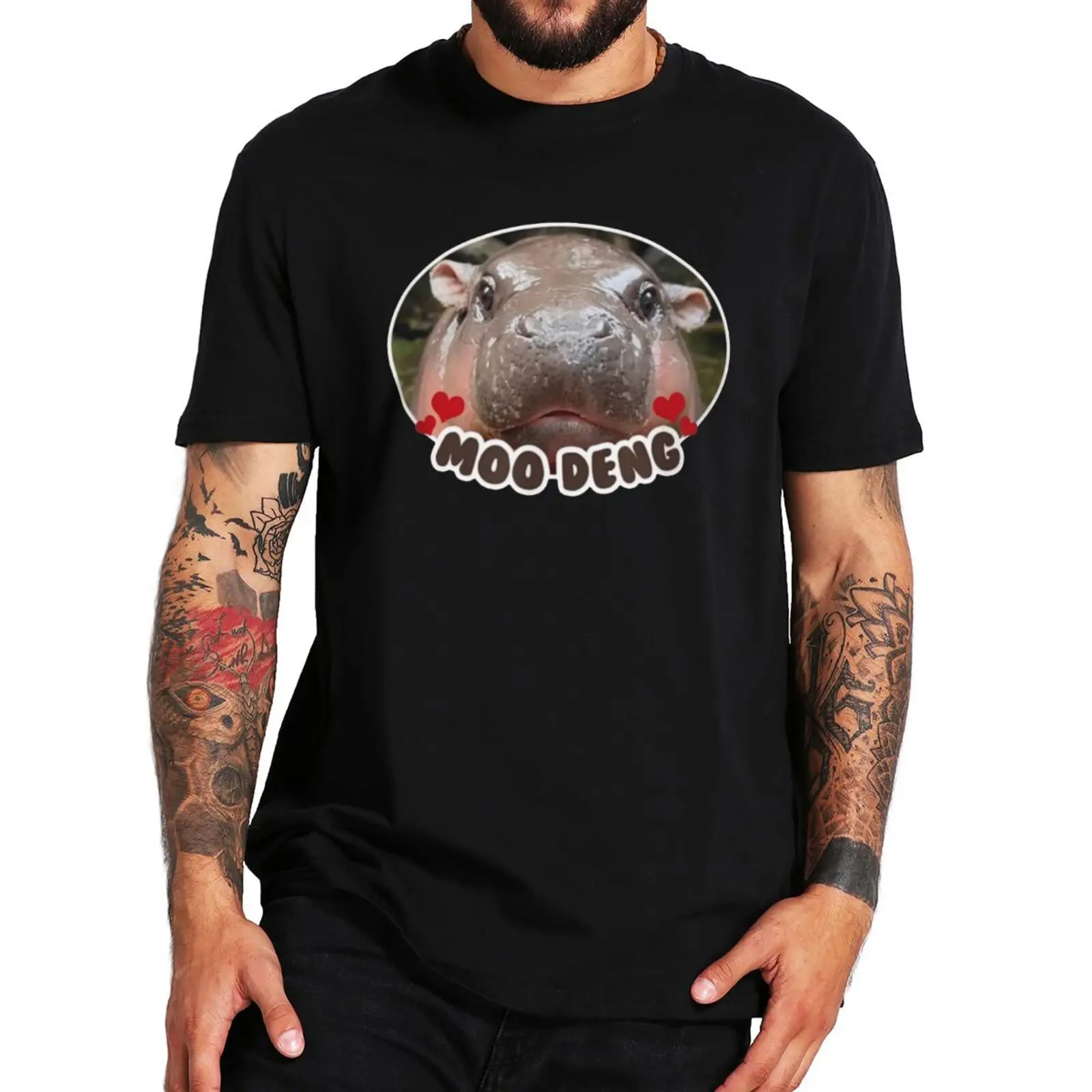 

Moo Deng T Shirt Funny Hippo Meme Y2k Pop Gift Short Sleeves EU Size 100% Cotton Soft Unisex Casual Tee Tops