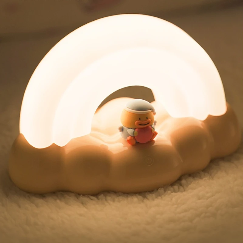 เด็กใหม่ Sleep Companion การ์ตูนสายรุ้งน่ารัก Night Light สี Soft Light USB ชาร์จ Night Light