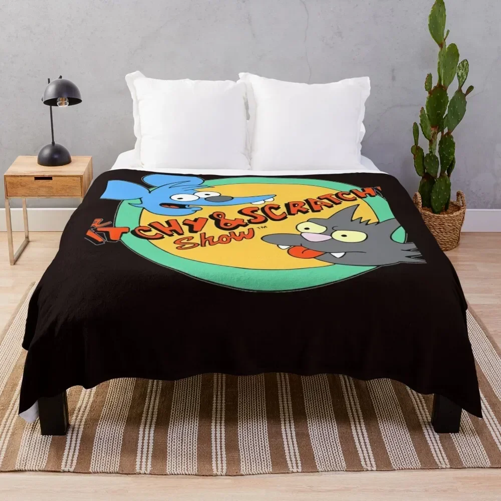 

The Itchy and scratchy Cartoons Throw Blanket Soft Plush Plaid Bed Fashionable Cute Plaid Polar Blankets