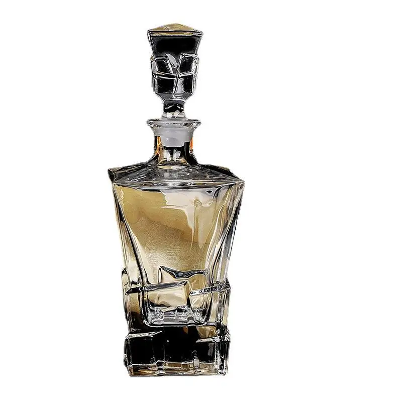 European Creative Crystal Glass Empty Wine Bottle Thickened Czech Style Brandy Whiskey Liquor Storage Vessel view 4