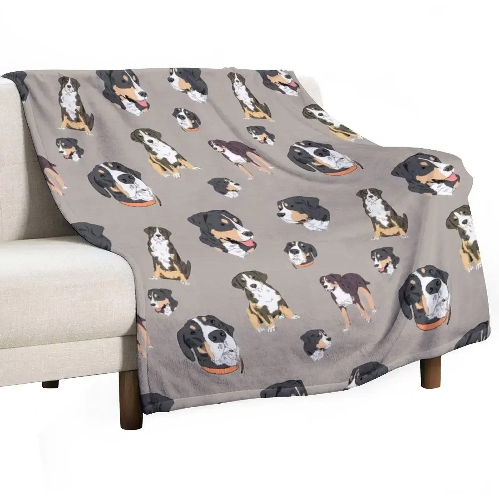 Greater Swiss Mountain Dog Sketchy Modern Pattern Design Throw Blanket valentine gift ideas halloween cosplay anime Blankets