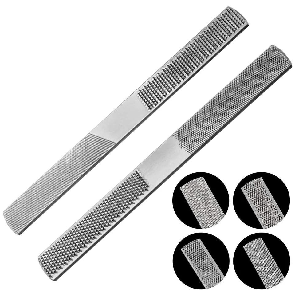 Cionyce 4-Way Wood File & Rasp Set – Carbon Steel Hand File With Flat, Half-Round, And Needle Files For Wood & Metal