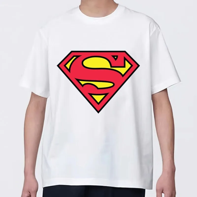 MINISO S-Supermans T Shirt Men Couple Combination Clothes Short Sleeve Collar Fashion woman Cotton