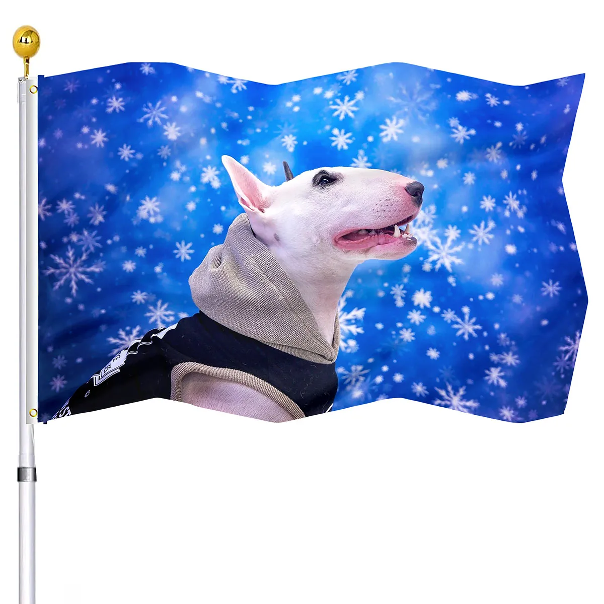 Bull Terrier Flag Cute Pet Animal Dog Flags Double Stitched Banner with Brass Grommets House Indoor Outdoor Decor for Dog Lovers