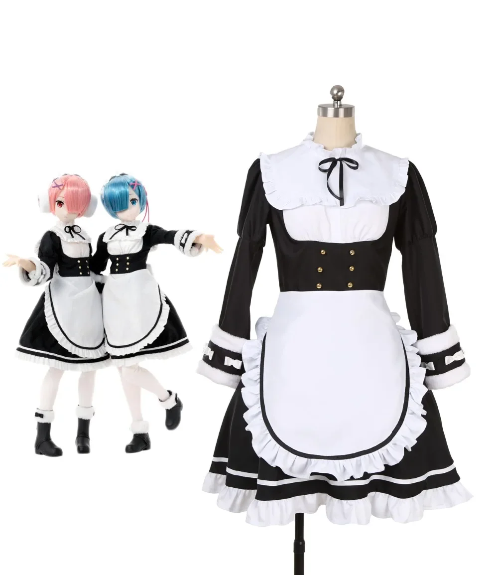 Re:Life in a different World from Zero OVA Memory Snow Rem Ram Cosplay Costume Dress Custom Made