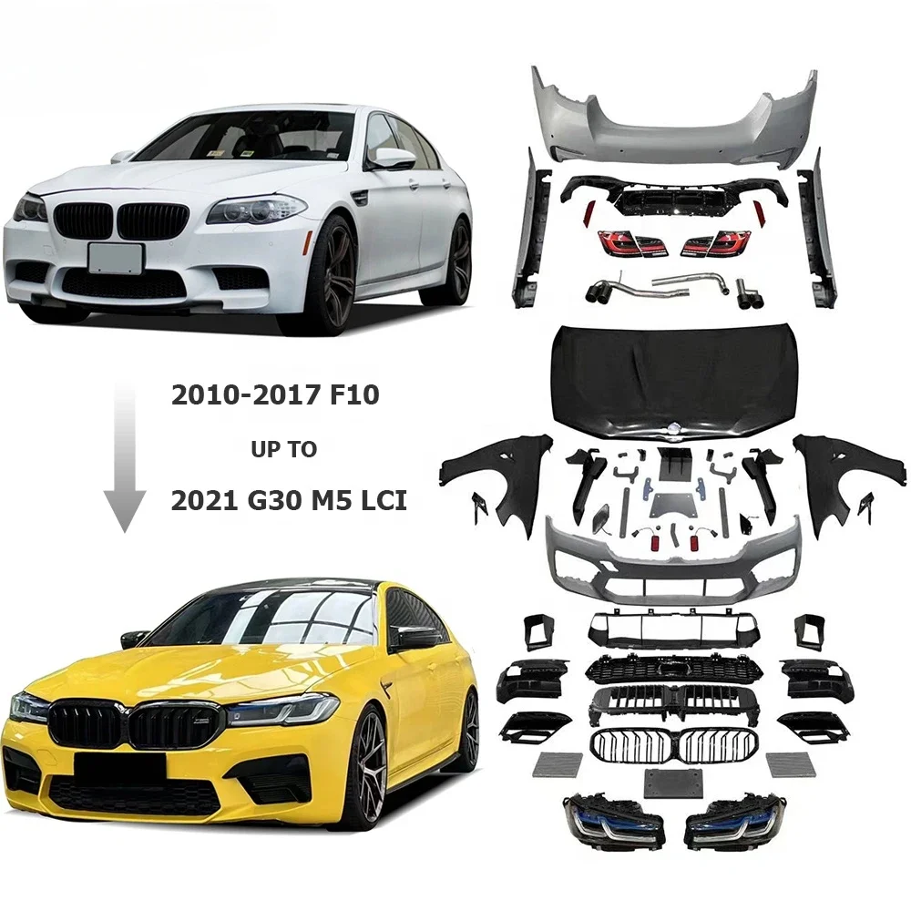 

2012 - 2017 Year 5 series F10 F18 Upgrade to G30 LCI G30lci 2022 M5 Body Kit for BMW F10 accessories Car Bumpers