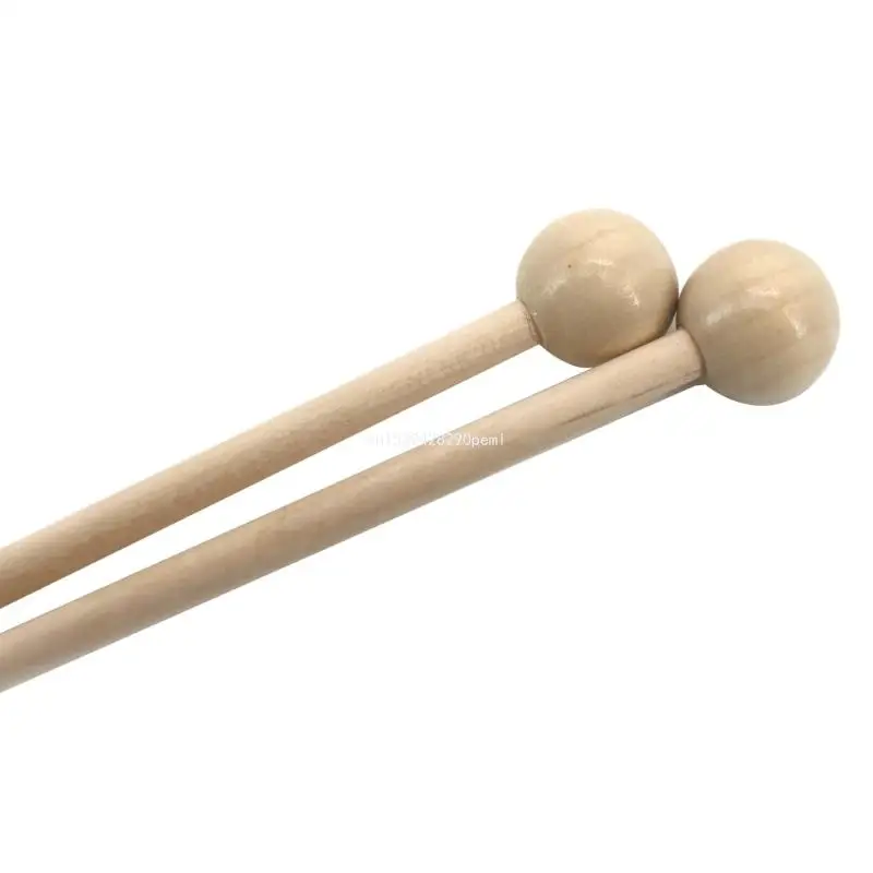 2pcs Round Head Drum Sticks Hammer Wooden Drum Mallet Ethereal Drumstick