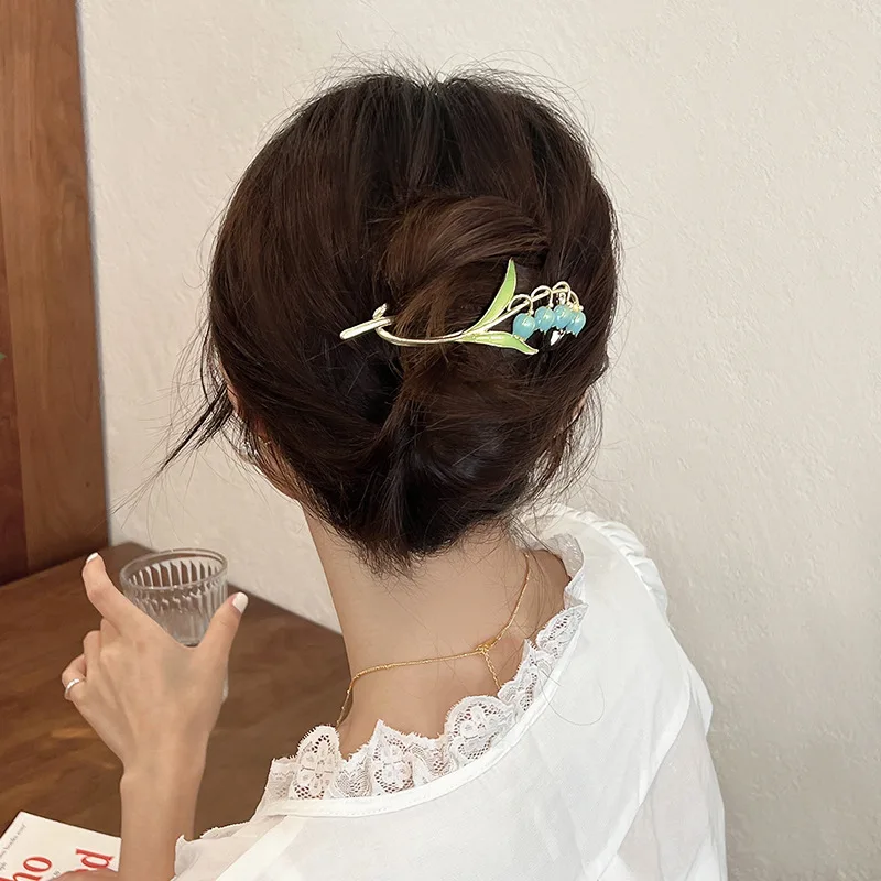 New Lily of The Orchid Flower Clip Luxury Large Back of The Head Shark Clip Girl Hairpin Hair Claw Headwear 2022 Hot Sale