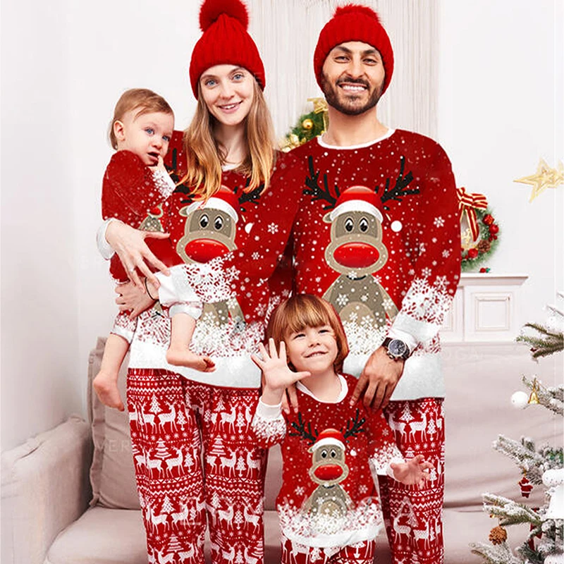 Mode Weihnachten Familie Pyjamas Urlaub Weihnachten Pyjama Familie Passende Pjs Set Nachtwäsche Weihnachten Jammies