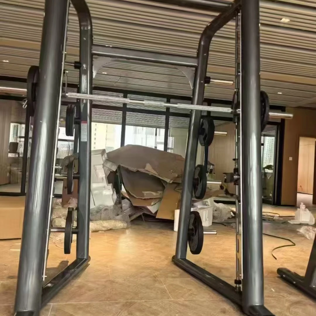 

Professional Adjustable Smith Machine with Safety Features - Heavy Duty Strength Training Equipment for Full Body Workouts