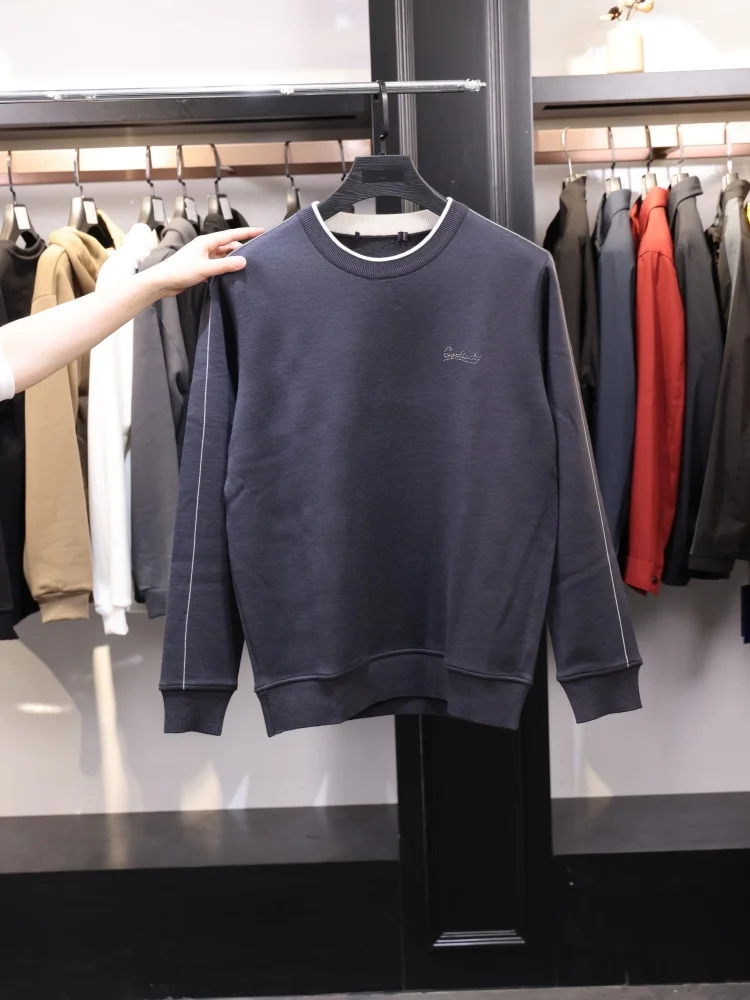 

Homeschooled Men's Thickened Fleece Knitwear Collar Color Block Casual Style Daily Wear Polyester Fiber round Neck Warmth Ret...