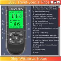 A61Z Deals HW-300PRO Coation Thickness Gauge 0-2000UM Car Paint Film Thickness Tester Car Automotive Paint Meter Easy To Use Bla
