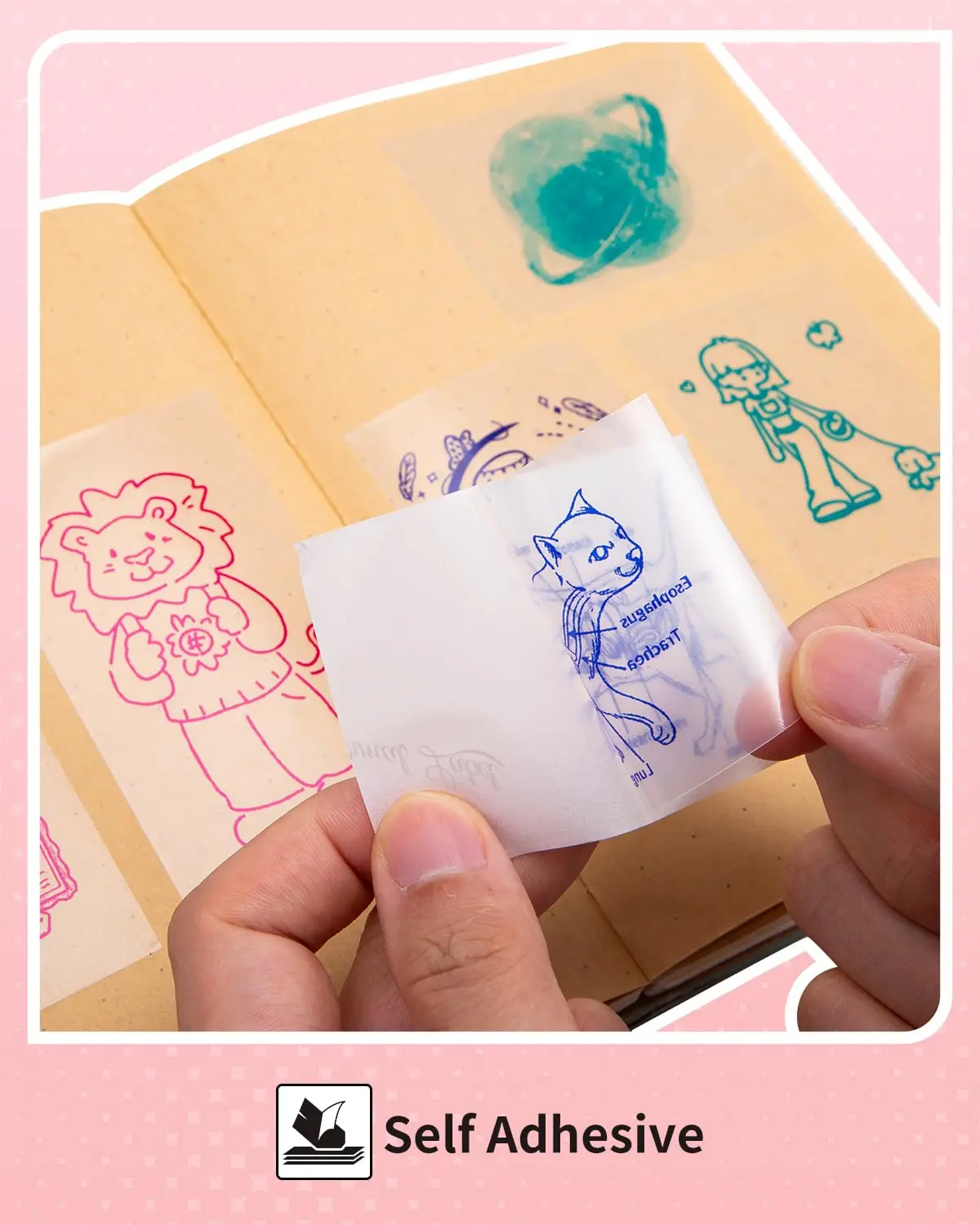 Pink/Blue/Cyan On Clear Thermal Paper Portable printer Transparent Sticky Mini Printer Paper For M02/T02 for Photo Text Notes