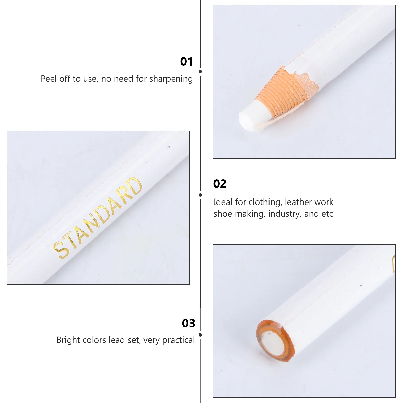 

1 Box Peel-Off Wax Marker Pen Roll Trimming Thread Pen Multi-Purpose Marker for Sewing Fabric Clothing