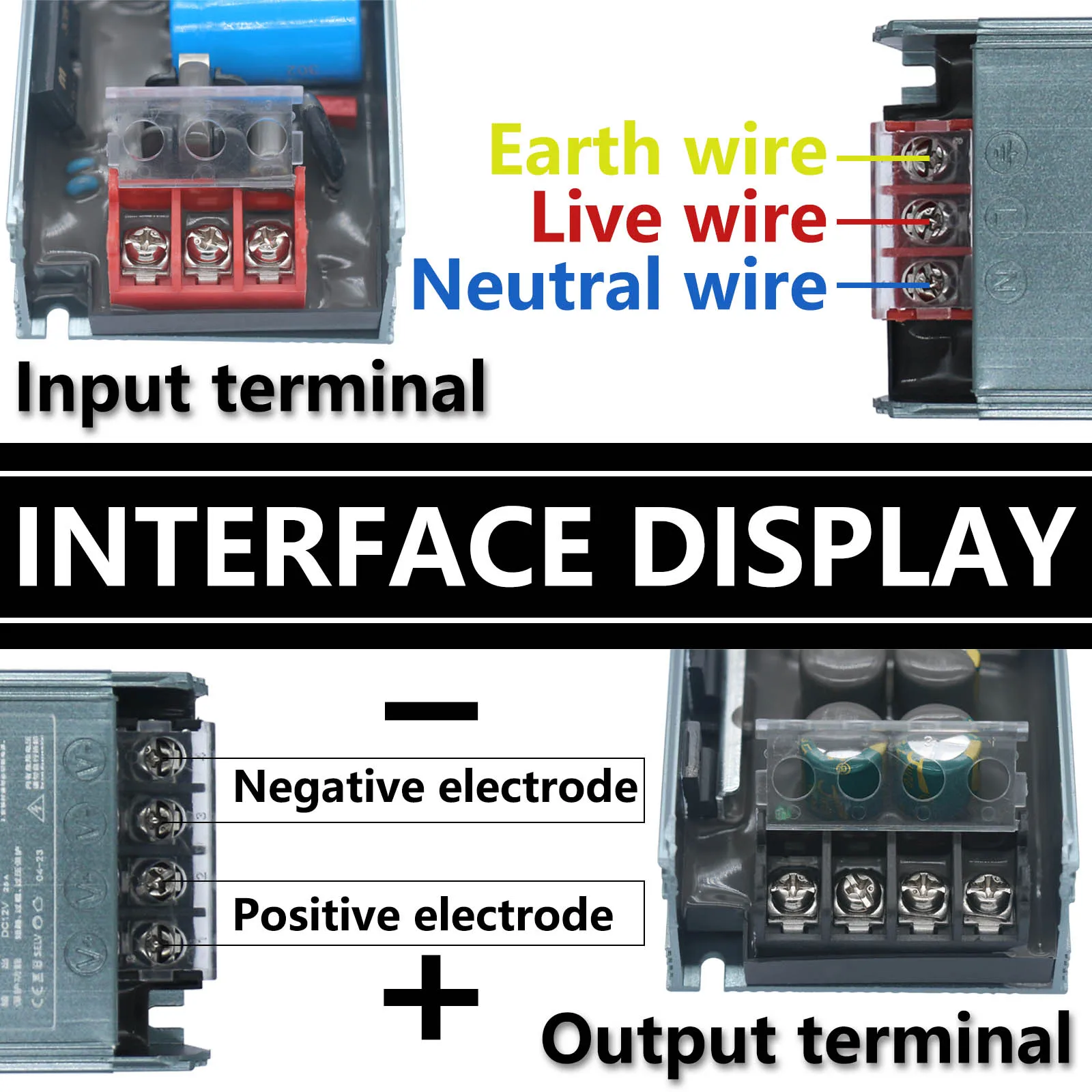 Imagem -03 - Adaptador de Alimentação Led Transformadores de Iluminação Mute Driver Faça Você Mesmo Luz dc 12v 24v 48v ac 180240v 60w 100w 200w 300w 400w