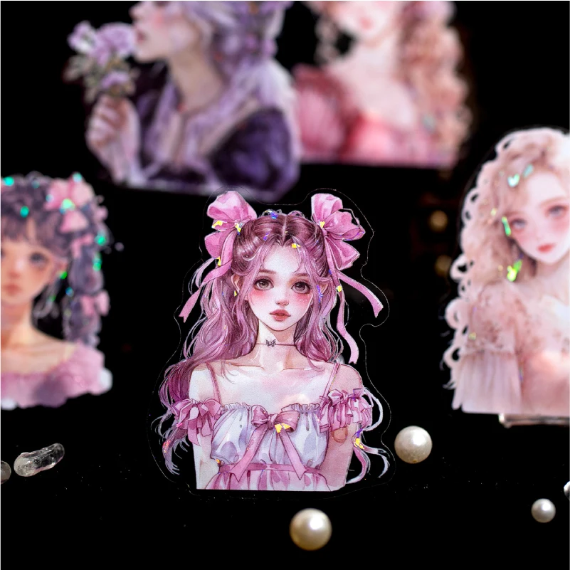 Yoofun 10pcs/lot Fantasy Sticker Dream Ballad Girl Character Material Stickers Journaling Scrapbooking Collage Cartoon Idol