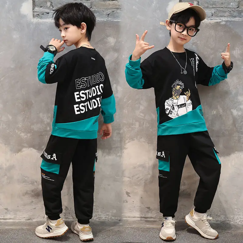 2024 teens winter Autumn Boys Clothes Children Set Sweatshirt hoodie + Pants Tracksuits Kids Sport Suit 4 7 8 9 10 11 12 13 Year