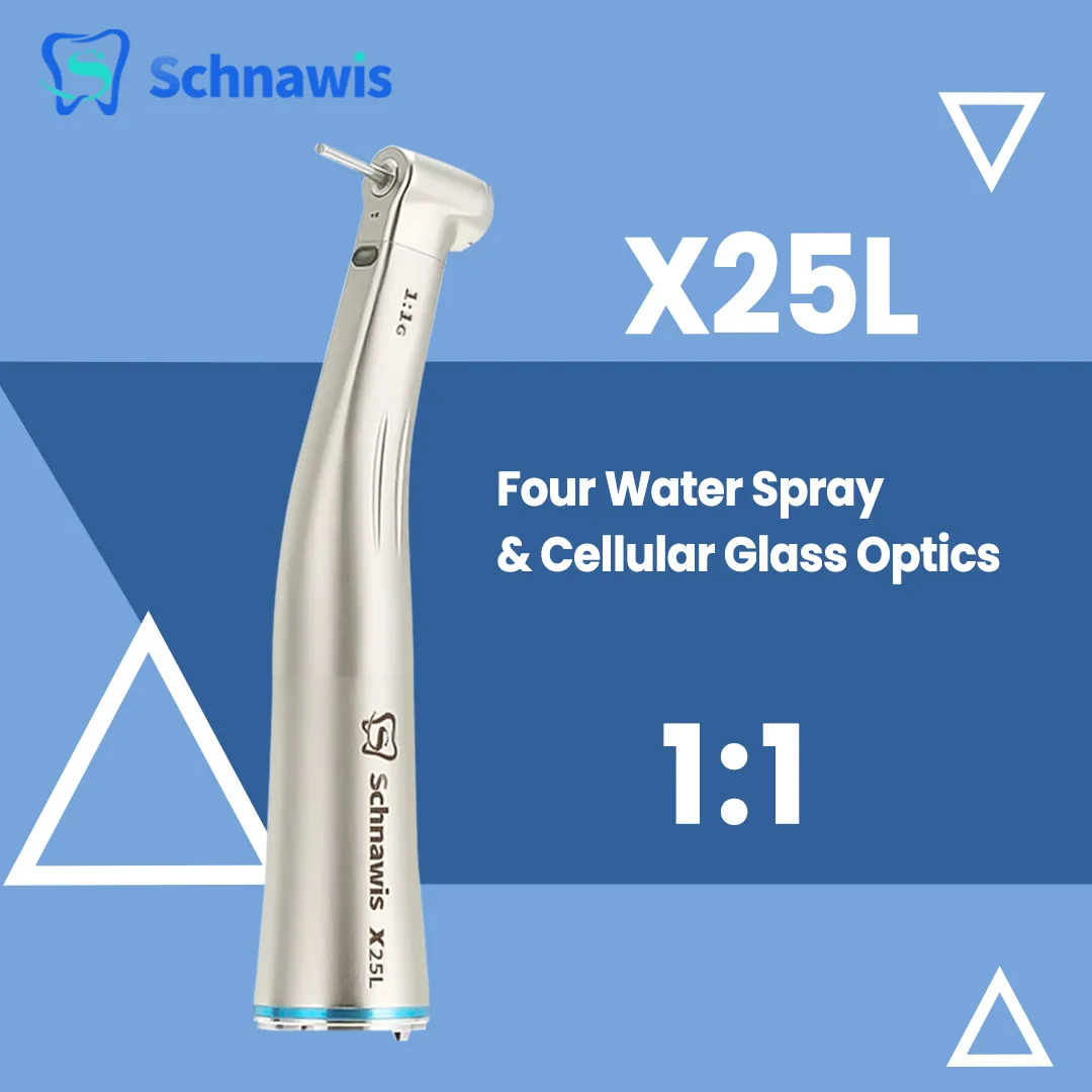 X95L/X25L/X65L Dental Handpiece Against Contra Angle With Optic Fiber Dentistry contraangulo Low Speed High Speed Handpiece Tool