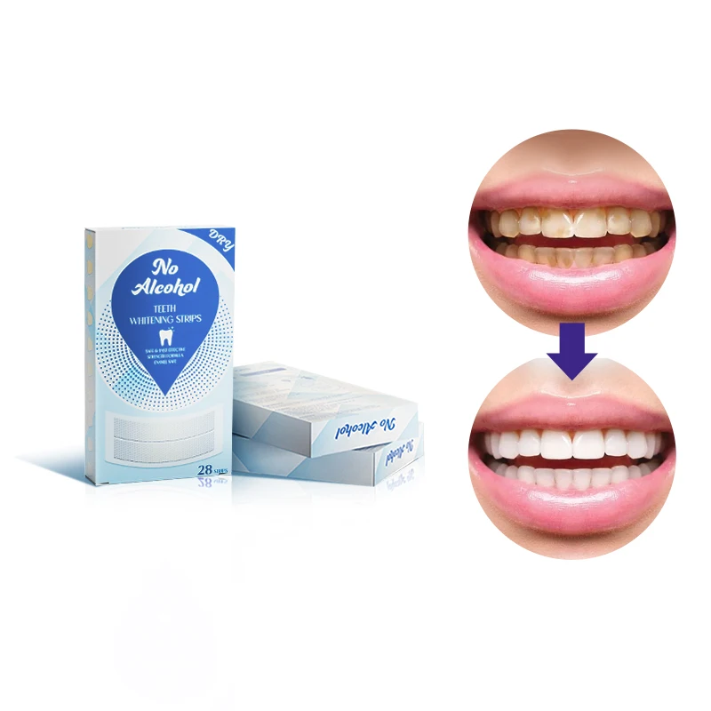 

New Upgrade Alcohol Free Teeth Whitening Strips Home Use 6% HP Dry Tooth Bleaching Gel Strips