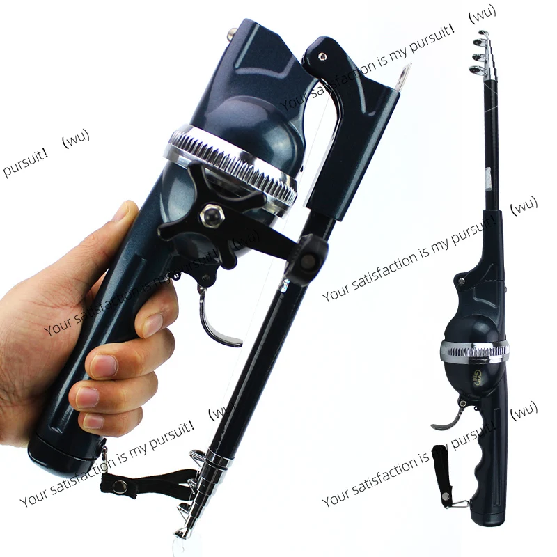 折りたたみ式釣り竿-一体型隠しホイールと独自の釣り糸付き-ポータブルポケット投げ竿-ルヤロッドシュリンク