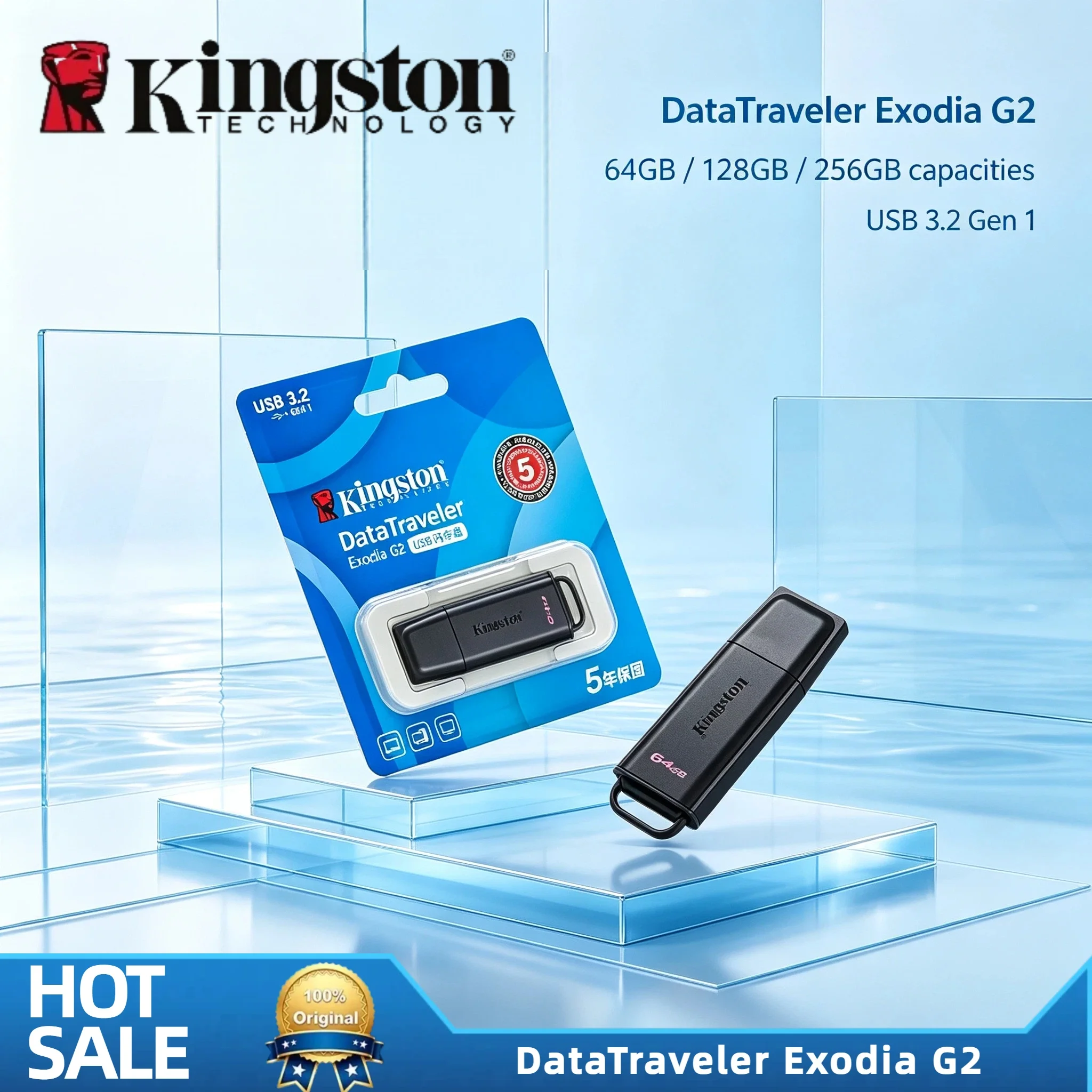 Kingston DataTraveler Exodia USB 3.2 64GB 128GB 256GB 512GB DTXG2 Pen Drive U Disk Memory Stick for Laptop Pro