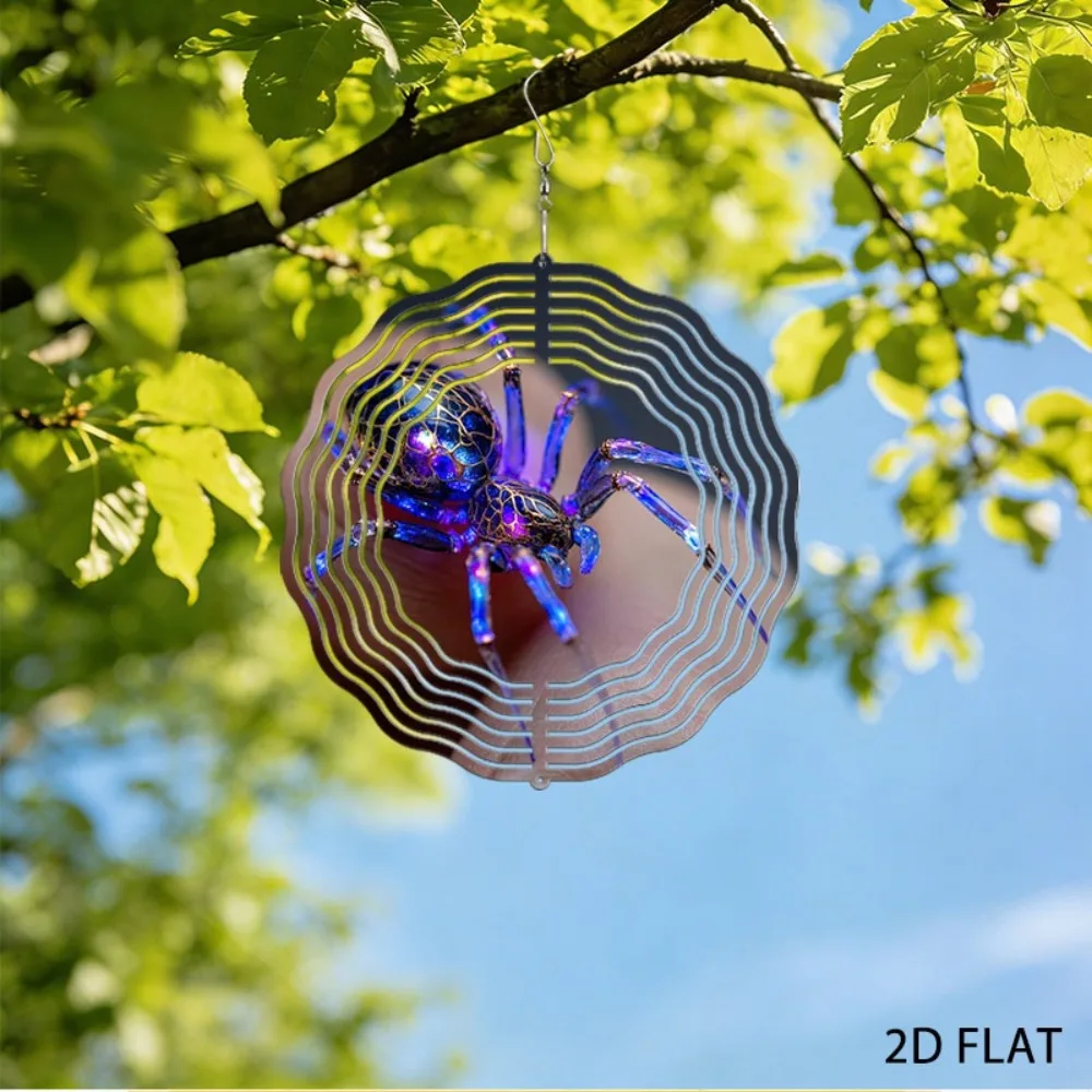

Metal Spider Web Wind Chime Jewel-Like Garden Decor 9.84in