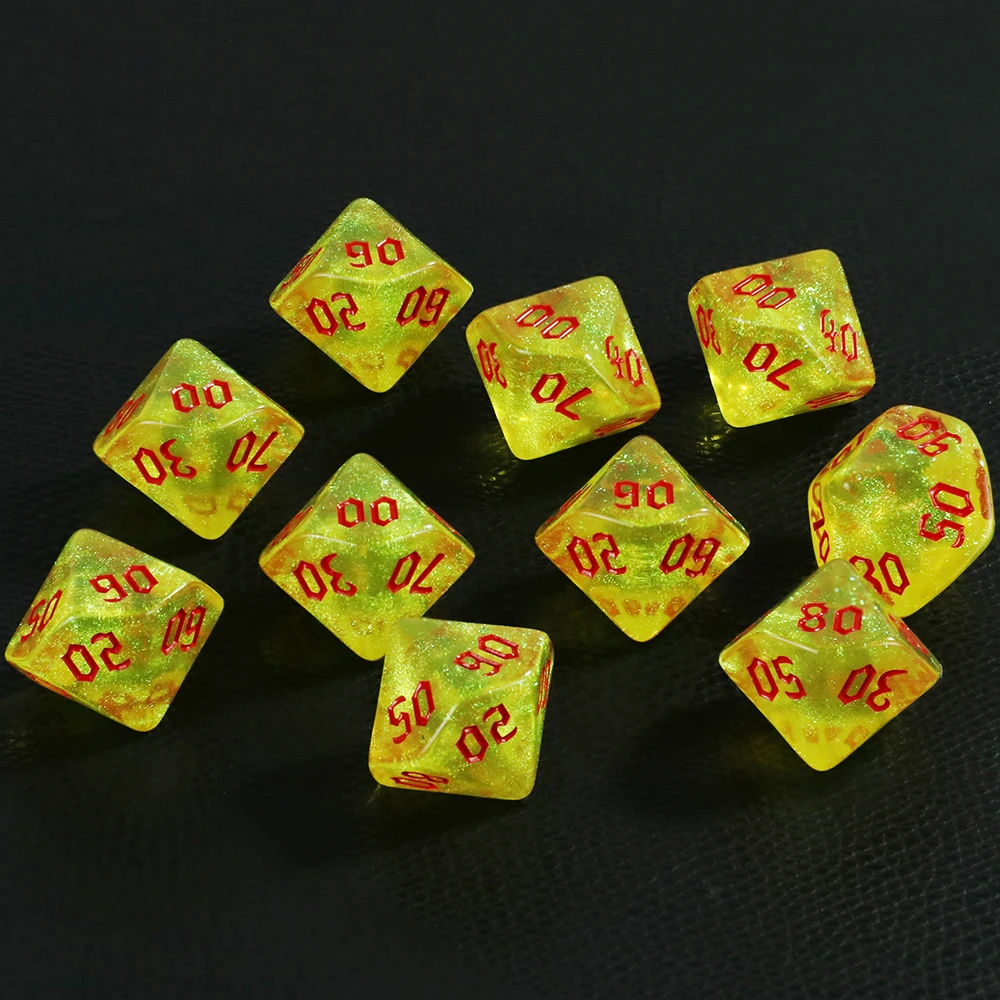 10 Sided Dice Role Play Dice High Quality Material D10 Dice (00-90) Amazing Retro Font Styles For Role Playing Game