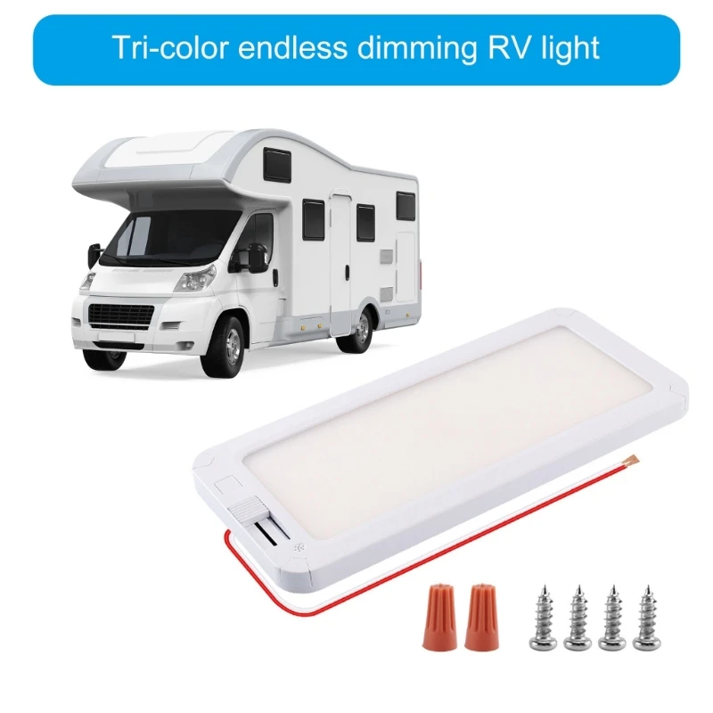 Motorhome Trailer LED Cabin Light Universal RV Caravan Boat Ceiling Interior Light 3 Color Dimmable Super Bright LED Tent Lamp