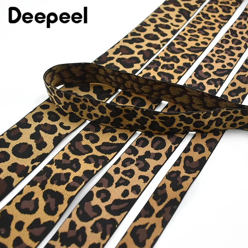 5/10 metros 15-50mm banda elástica de leopardo ropa pantalones cinturón bandas de goma ropa deportiva pretina cinta elástica accesorios de costura DIY