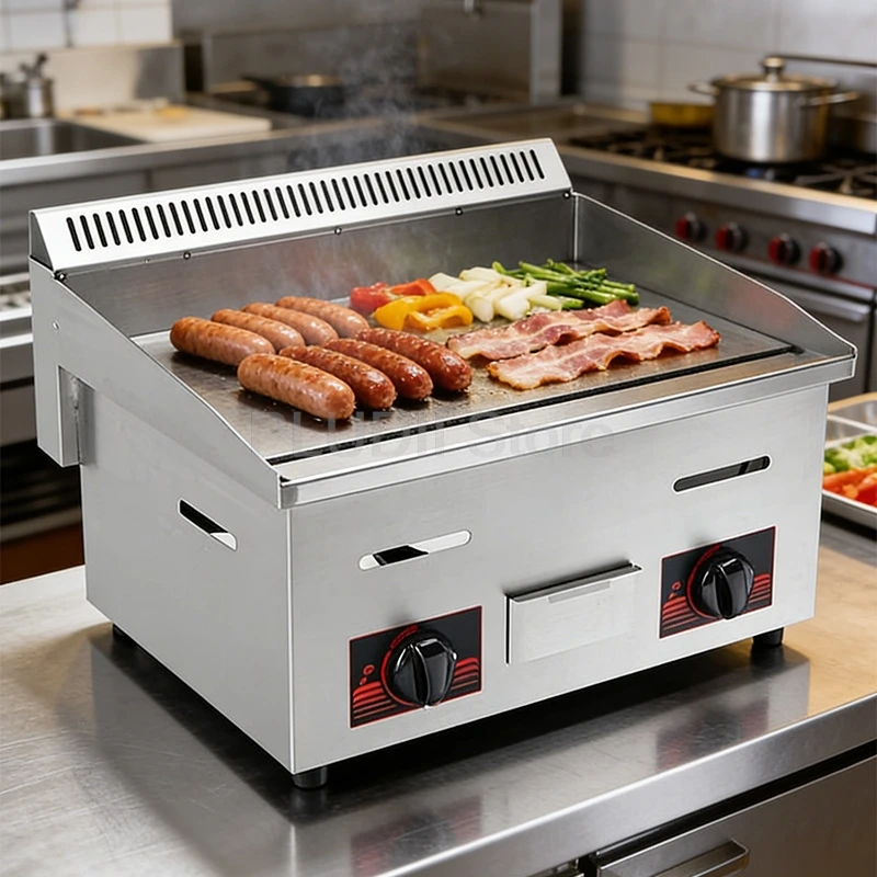 Kommerzieller Grill Gas Pfannkuchen ofen gebratenes Steak Eisenplatte gebratener Reis gegrillter Tintenfisch Gas kaltes Nudel blatt Brat stall