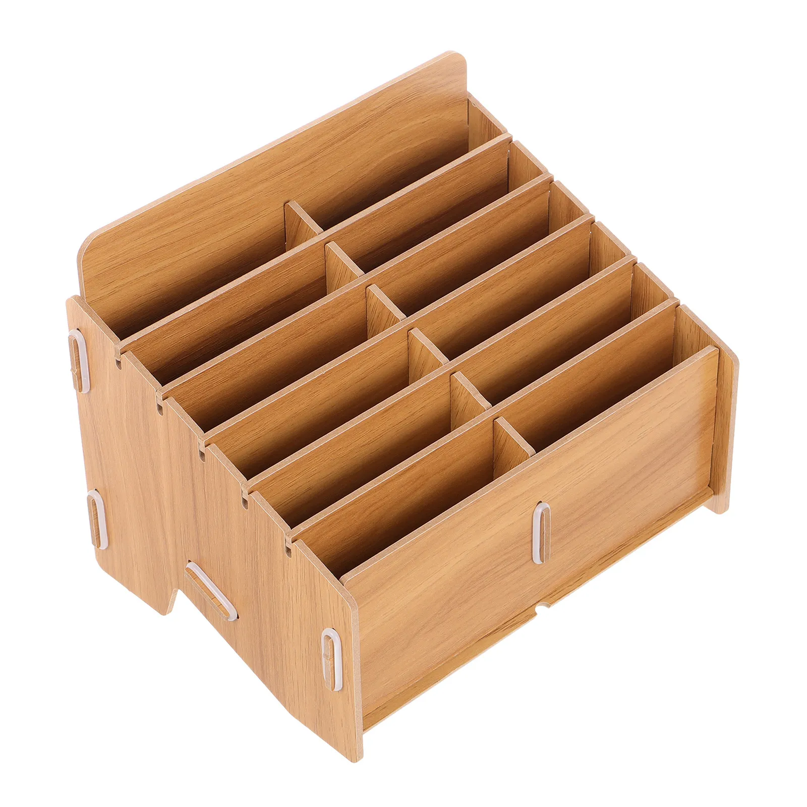 Ticket Storage Box Multiple Compartments Desktop Organizer Delivery Notes Holder Wood Case Home Storage Container Small