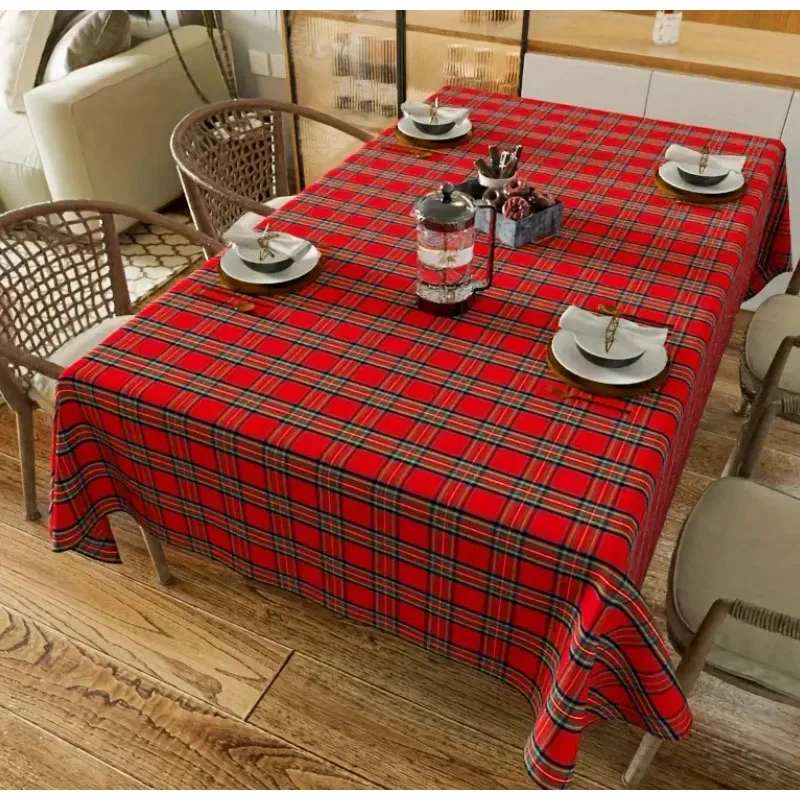 

Christmas Plaid Tablecloth Festive Dining Holiday Decoration Essential