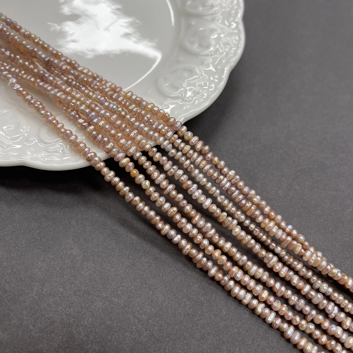 3-4mm Zufällige Rosa-Lila Unregelmäßige Süßwasserperlen Halbfertige Perlenkomponenten für Handgemachte DIY-Schmuck- und Bastelprojekte – Detail 12