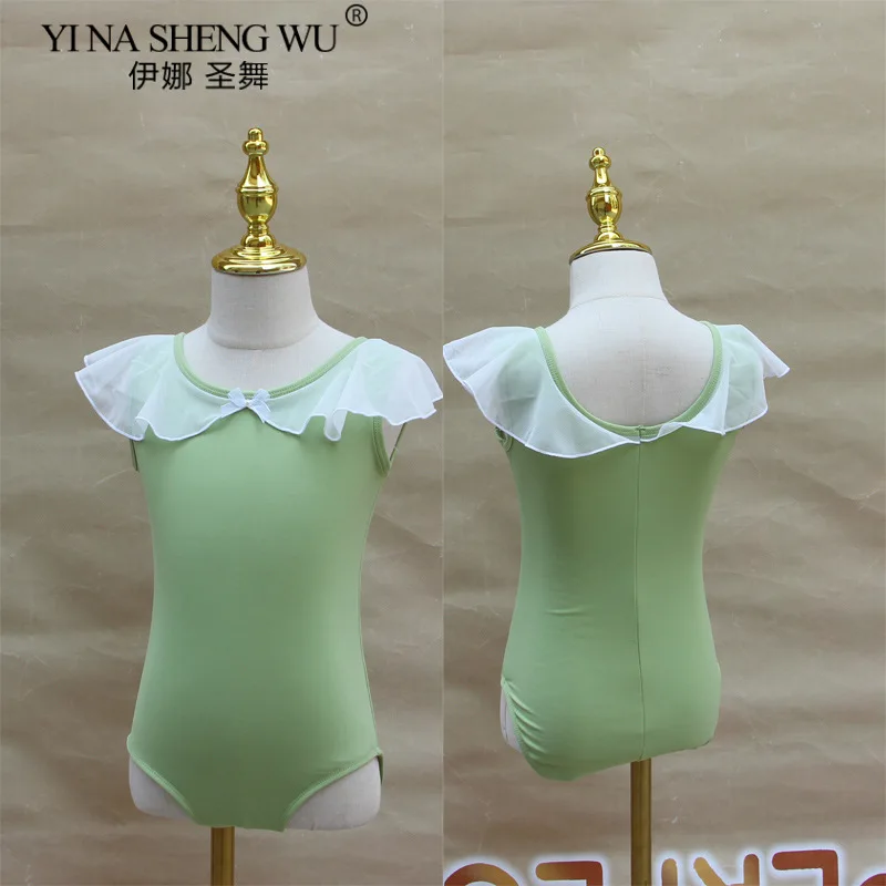 Ensemble de justaucorps de Ballet pour filles, body sans manches avec jupe en maille de gaze, Costume de danse de gymnastique pour l'entraînement, vêtements de danse pour enfants